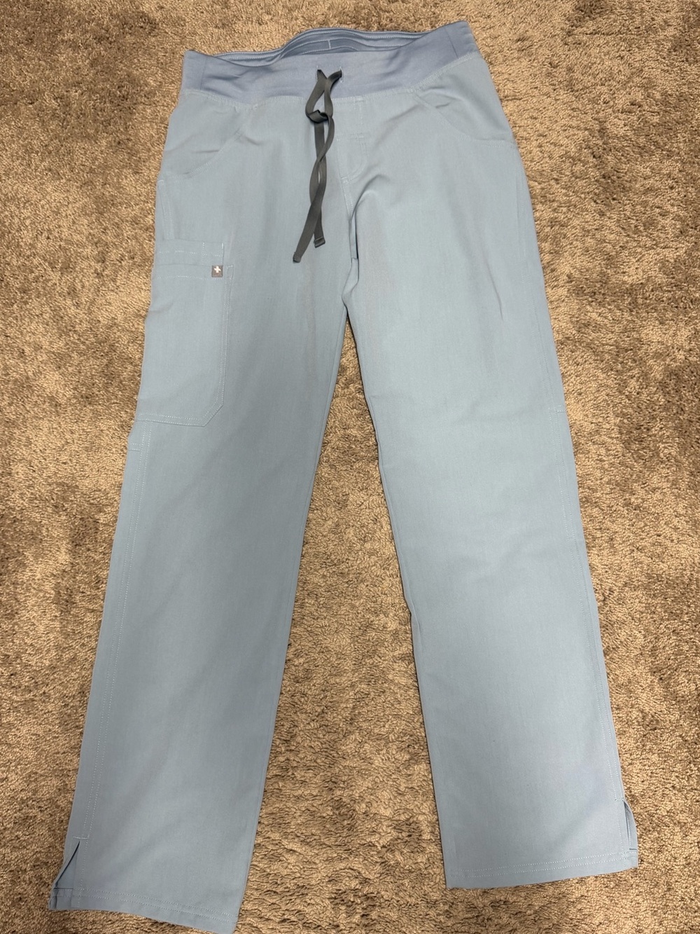 Figs Kade Cargo Scrub Pants in Dusty Blue